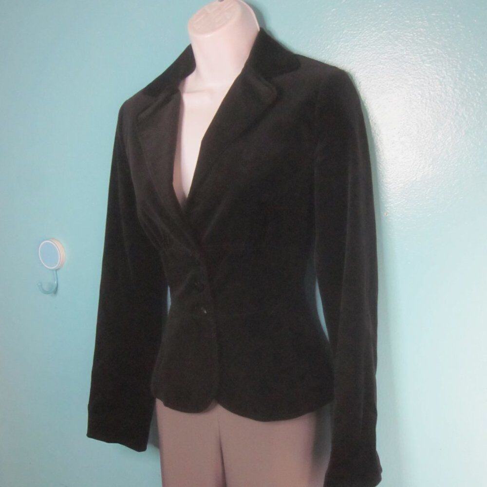 Vintage Laundry by Shelli Segal Womens Black Velvet Blazer Size 4